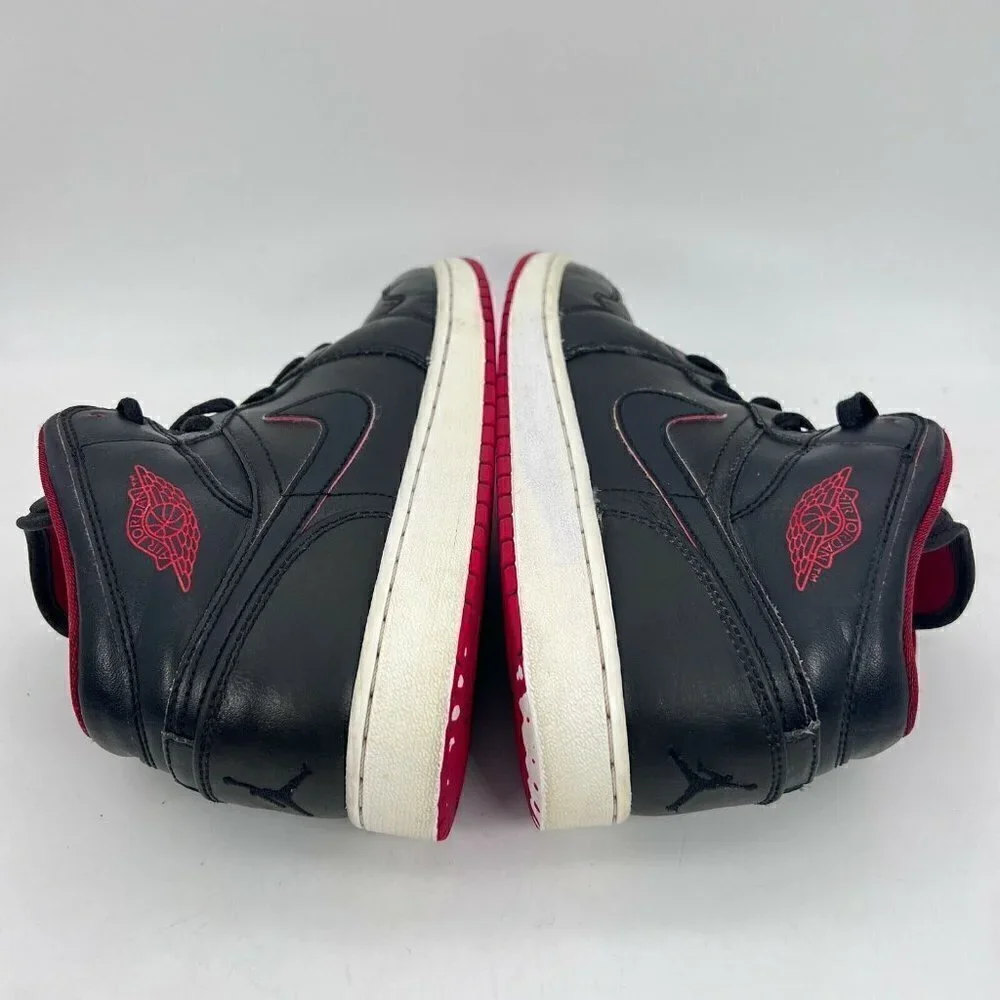 Nike Air Jordan 1 Retro Lance Mountain Bred Black Red Youth Shoes 554725-028 7Y